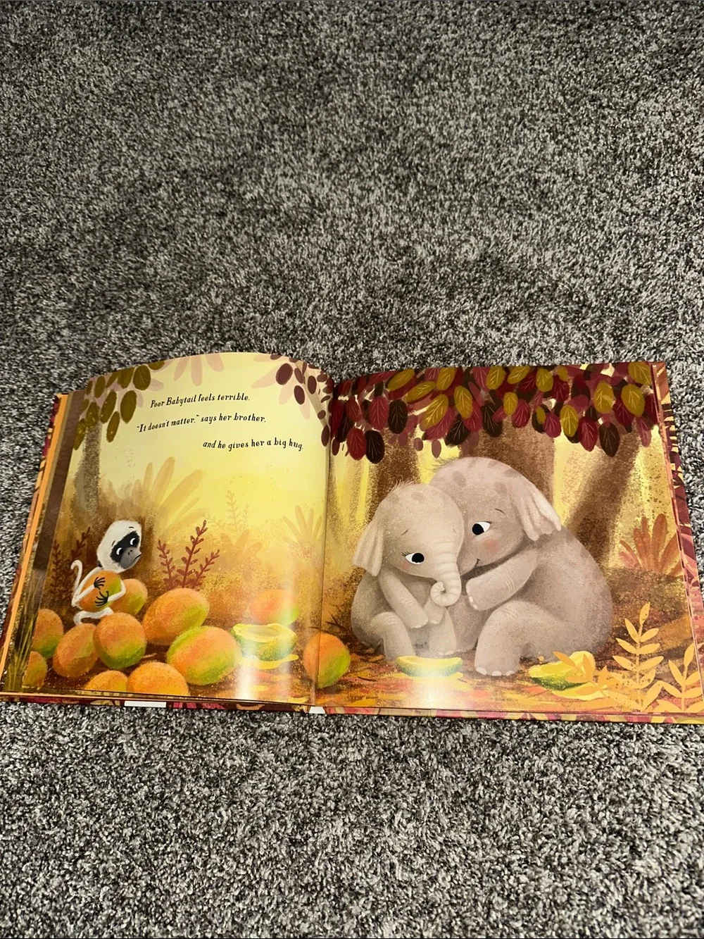 Just One More Hug Elephant Storybook - Brown & Orange